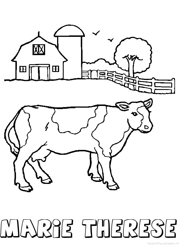 Marie therese koe kleurplaat